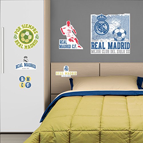 The North Face imagicom wallrm33 Real Madrid Adhesivo Decorativo de Pared, Modelo Logo Vintage Real, Formato A3, PVC, Multicolor, 0.1 X 42.5 X 30.5 cm
