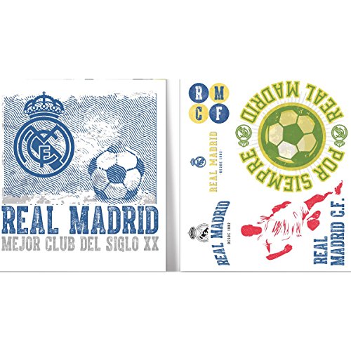 The North Face imagicom wallrm33 Real Madrid Adhesivo Decorativo de Pared, Modelo Logo Vintage Real, Formato A3, PVC, Multicolor, 0.1 X 42.5 X 30.5 cm