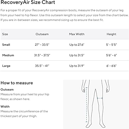 Therabody RecoveryAir PRO - Botas de masaje de aire por compresión de pies y piernas totalmente personalizables para la circulación y la recuperación deportiva (Medium)