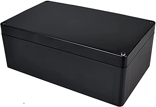Therlan Caja de conexiones, resistente al agua IP65, gran caja de plástico ABS, caja electrónica para instrumentos DIY (200 x 120 x 75 mm), color negro