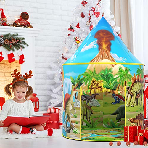 Tienda de campaña de dinosaurios para niños, juguetes y regalos de dinosaurios para niños y niñas, casa de juegos para niños de interior y exterior