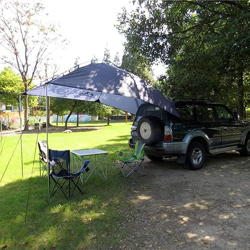Tienda de campaña portón trasero coche, camioneta, refugio para camping, refugio solar, impermeable SUV minivan Canopy Hatchback Camper Remolque en la azotea, 3,5x 2,4m extra grande (amarillo)
