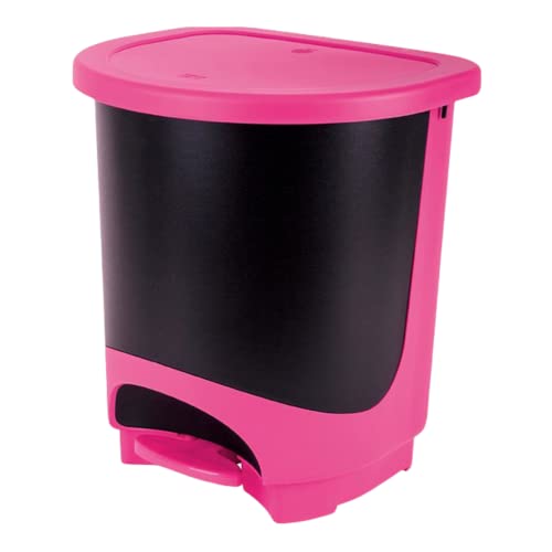 TIENDA EURASIA® Cubo de Basura para la Cocina - Cubo Basura con Pedal Capacidad para 30 Litros - Material Plastico Resistente - Variedad de Colores (Fucsia)