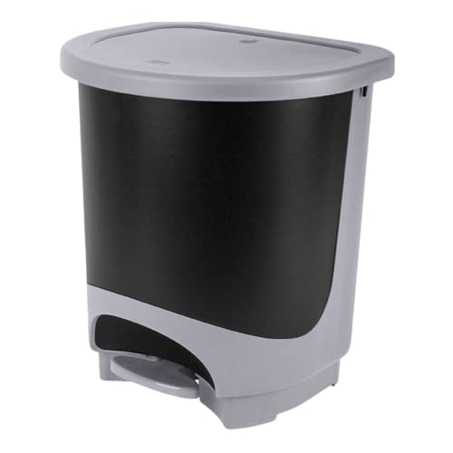 TIENDA EURASIA® Cubo de Basura para la Cocina - Cubo Basura con Pedal Capacidad para 30 Litros - Material Plastico Resistente - Variedad de Colores (Plata)
