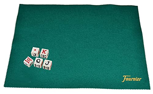 Tiendas LGP, Fournier – Set Tapete Fieltro Verde. 40X50 cm / 5 mm + Dados Poker Caja