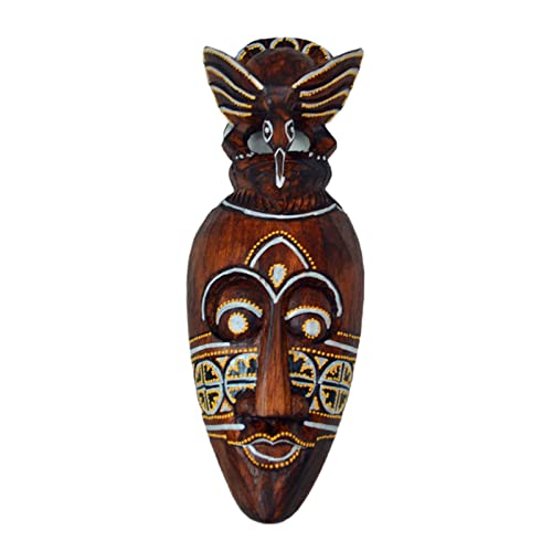 TISHITA 30/50 cm máscaras africanas decoración máscaras decoración de Pared Estatua aborigen África rasguño Bosque de Madera exótica máscara de Madera Maciza - C-30CM