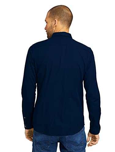 TOM TAILOR 1023881 Camisa ajustada con estructura, Hombre, 10302 Dark Blue, XXXL