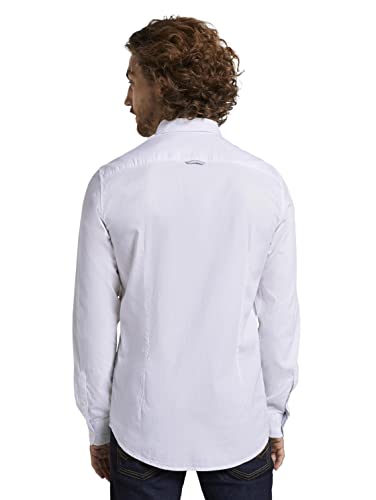 Tom Tailor Casual 1008320 Camisa, Blanco (White 20000), XXX-Large para Hombre