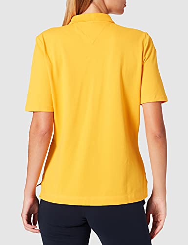Tommy Hilfiger TH Essential Reg Polo SS Camiseta, Amber Ochre, M para Mujer