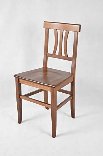 Tommychairs - Set 4 sillas Artemisia para Cocina y Comedor, Estructura en Madera de Haya Color Nogal Claro y Asiento en Madera