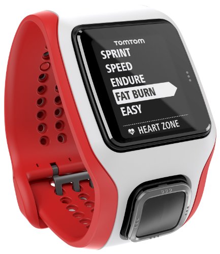 TomTom GPS-Uhr Multisport Cardio Reloj para Golf, Unisex, Blanco y Rojo, Talla única