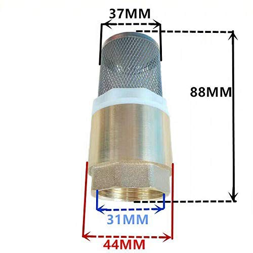 TopHomer 88 x 37 mm - Válvula antiretorno de 1 pulgada – Con filtro de acero inoxidable y válvula de sentido única/válvula no retorno/válvula antirretorno, bomba (no taca)