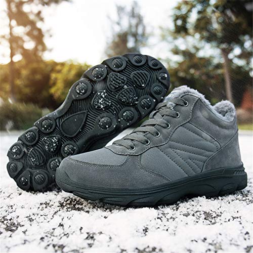 TORISKY Hombre Mujer Botas de Nieve Invierno Aire Libre Zapatos Impermeable Antideslizante Calientes Botines Planas 36-46EU(6919-Grey40)