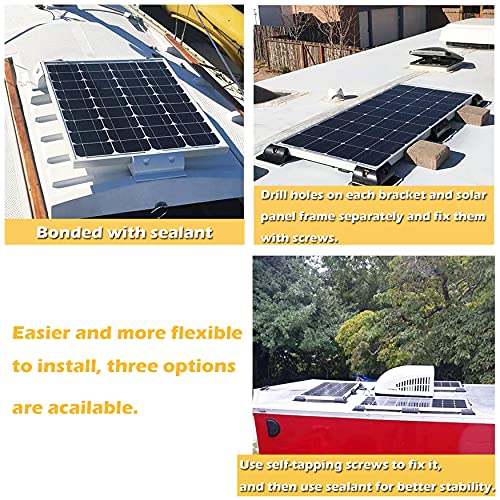 TRAMILY Soportes de montaje para panel solar para techo, sin taladros, resistentes a los rayos UV, ampliamente utilizados en techos de RV, barcos, caravanas, marina, autocaravanas, juego de 4
