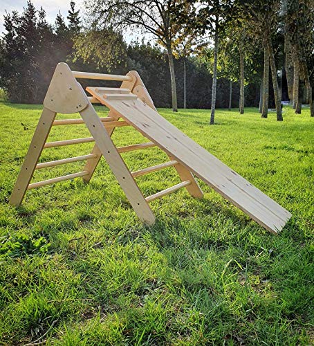 Triángulo- Escalera Pikler plegable. Fabricado en España.