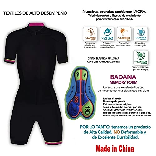 Triatlón para mujer Jersey de manga larga, triatlón de mujer traje de una sola pieza con almohadilla de gel (Color : 1, Size : XX-Large)