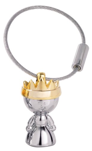 TROIKA Little Queen - Llavero reina, metal fundido, cromado brillante, con corona dorada