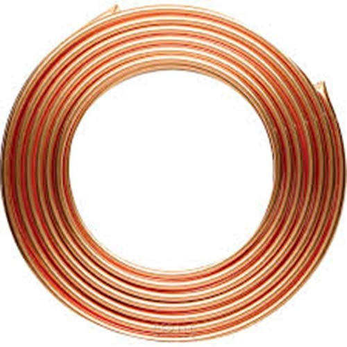 Tubo de cobre, diámetro exterior de 8 mm x diámetro de 6 mm x tubo de refrigeración de 6.56 pies, tubo de cobre de bobina suave para aire acondicionado (C1100 T2)