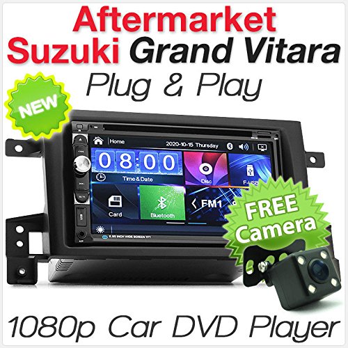 tunez 7 Pulgadas Double DIN Reproductor de DVD Radio estéreo para Suzuki Grand Vitara 3a Tercera generación Año 2005-2016 USB MP3 Pantalla táctil Estéreo para Auto Fascia Kit para Facias