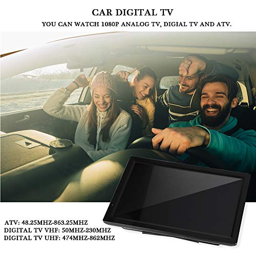 TV digital para automóvil,ATV/UHF/VHF TV LCD portátil 1080p /T2 de 14 pulgadas,TV con altavoces dobles para caravana,camping,exterior,cocina,admite entrada/salida AV,tarjeta SD/MMC,USB,HDMI,VGA