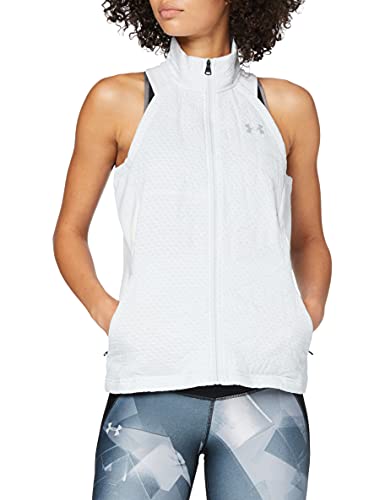 Under Armour Coldgear Reactor Run Insulated V Chaleco, Mujer, Gris (Halo Gray/Reflective 014), M