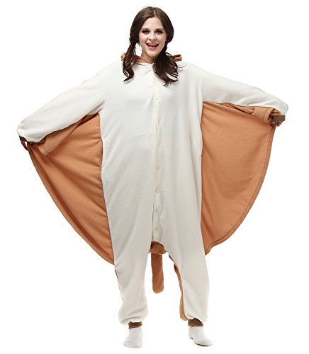 Unisex Animal Pijama Ropa de Dormir Cosplay Kigurumi Onesie Ardilla Voladora Disfraz para Adulto Entre 1,40 y 1,87 m