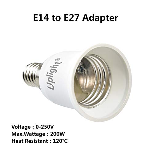 Uplight Adaptador E14 a E27,Conversor Bombilla E14 a E27,E14 Socket Convertidor para Bombillas LED y Bombillas Incandescentes,Paquete de 6.