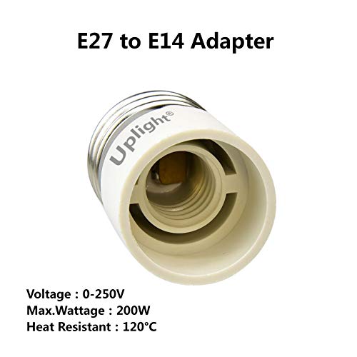 Uplight Adaptador E27 a E14,Conversor Bombilla E27 a E14,E27 Socket Convertidor para Bombillas LED y Bombillas Incandescentes,Paquete de 6.