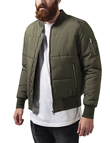 Urban Classics Basic Quilt Bomber Jacket Chaqueta, Verde (Olive 176), L para Hombre