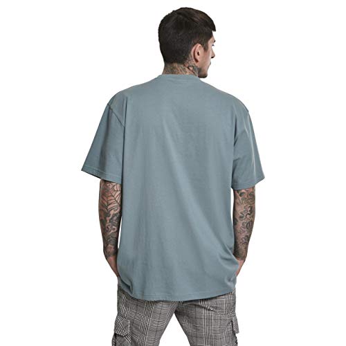 Urban Classics Camiseta básica de Manga Corta de Hombre, Cuello Redondo Normal, de algodón Grueso, Largo Oversize, Color: Dusty blu, Talla: 3XL