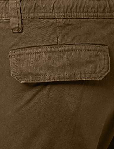 URBAN CLASSICS Pantalón jogging Cargo con bolsillos de parche 2 laterales y 2 traseros, ajuste slim fit, color liso, cintura cordón, puños elásticos, color verde, talla XL