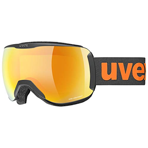 uvex downhill 2100 CV Gafas de esquí, Adultos unisex, black mat/orange-yellow, one size