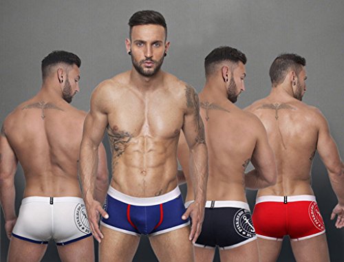 V-SOL Men Underwear Calzoncillos Slips Bóxer Briefs Para Hombre Algodón Forma U 4Piezas (XL)