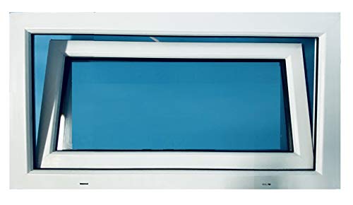 (V11T) Ventana PVC 800x500 Blanca Abatible (Golpete) Vidrio Transparente