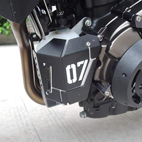 VANOLU Motocicleta Mt07 Fz07 Cubierta Protectora del Tanque de Recuperación de Refrigerante para Mt-07 Fz-07 MT 07 FZ 07 2014 2015 2016 2017 (Titanio)