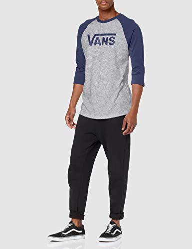 Vans Classic Raglan Camiseta, Multicolor (Athletic Heather/Dress Blue Koo), Small para Hombre