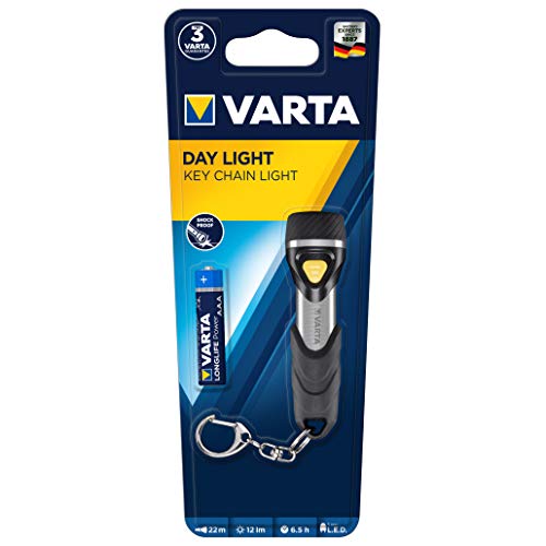 VARTA Day Light 16605101421 - Linterna Llavero 1 x 5 mm LED, 12 Lumens, 22m de Alcance, 1 x AAA Incluida