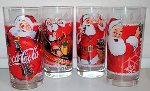 Vasos de Coca-Cola / Burger King / Retro / Navidad / Santa / 4 x 0,3 litros / Papá Noel