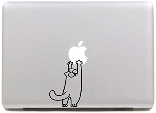 VATI Hojas desprendibles Creativo Fat Cat Sticker Decal Skin Arte Negro para Apple Macbook Pro Aire Mac 13"15" Pulgadas/Unibody 13"15" Pulgadas portátil
