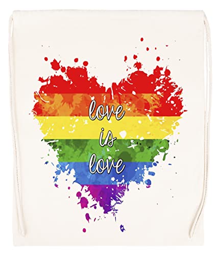 Vendax Love Is Love Beige Bolsa De Gimnasio con Cordón Drawstring Gym Bag Backpack