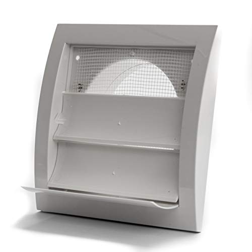 Vent Systems Cubierta de ventilación blanca de 15 cm / 150 mm. Cubierta del tubo de ventilación de escape del baño. mantiene alejados a los insectos, pájaros y roedores.