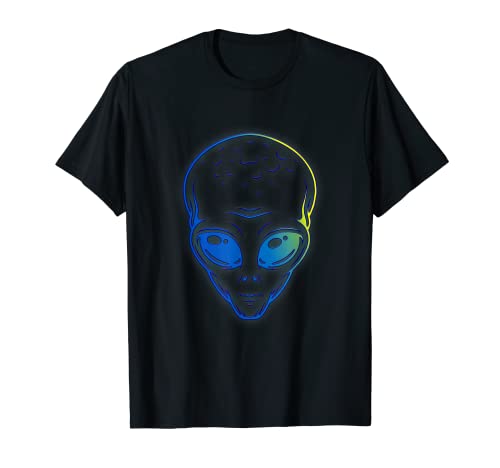 Verde Alien Head extraterrestre cara Espacio galaxia área 51 Camiseta