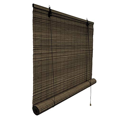 Victoria M. Persiana de Bambú, Estor Enrollable en Bambú para Interiores, Protección Solar y Privacidad, para Ventanas y Puertas, 100 x 220 cm, Marrón Oscuro