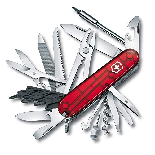 Victorinox Cyber Tool L Navaja con 39 funciones, incluyendo lima para metal, portabrocas, bolígrafo y alicates, color rojo