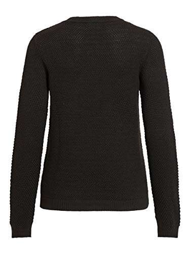 Vila Clothes Vichassa L/s Knit Top-Noos suéter, Negro (Black Black), 38 (Talla del Fabricante: Medium) para Mujer