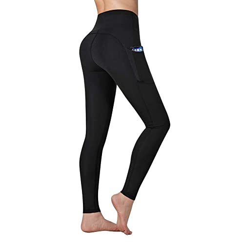 Vimbloom Pantalón Deportivo de Mujer Cintura Alta Leggings Mallas para Running Training Fitness Estiramiento Yoga y Pilates VI263(Black,L)