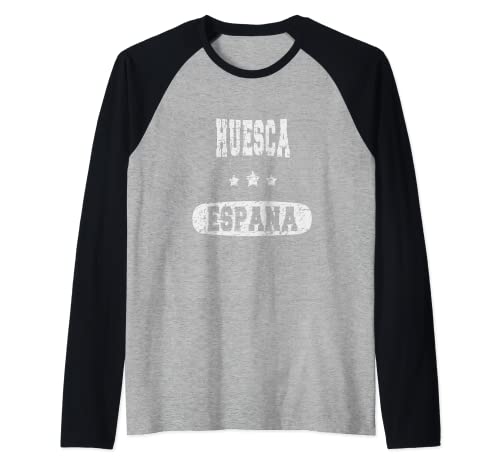 Vintage Huesca, España Camiseta Manga Raglan