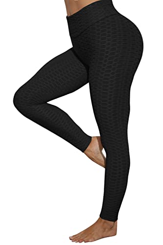 Voqeen Pantalones de Adelgazantes Mujer Leggins Reductores Adelgazantes Leggings de Yoga Tie-Dye Anticeluliticos Cintura Alta Mallas Fitness Push Up para Deporte Mallas (B - Negro, XL)