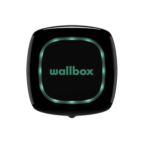 Wallbox Pulsar Cargador para Coches eléctricos . Conector Tipo 2. Potencia máxima 7,4 kW. (Negro, Cable 5 m)