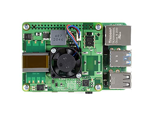Waveshare Raspberry Pi PoE+ Hat Compatible with Raspberry Pi 3B+/4B 802.3af/at Power-Sourcing Equipment Required